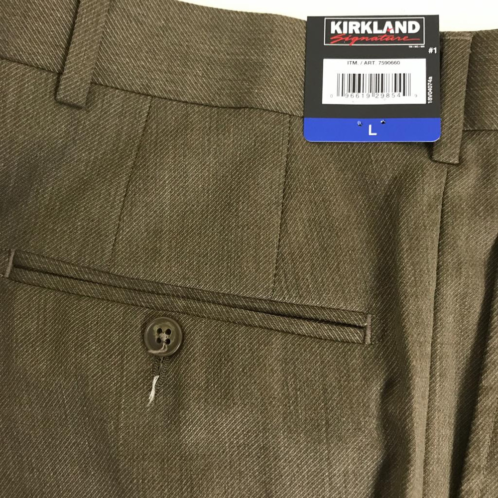 Kirkland Signature Mens 100% WOOL PANT, Brown - Picture 2 of 8